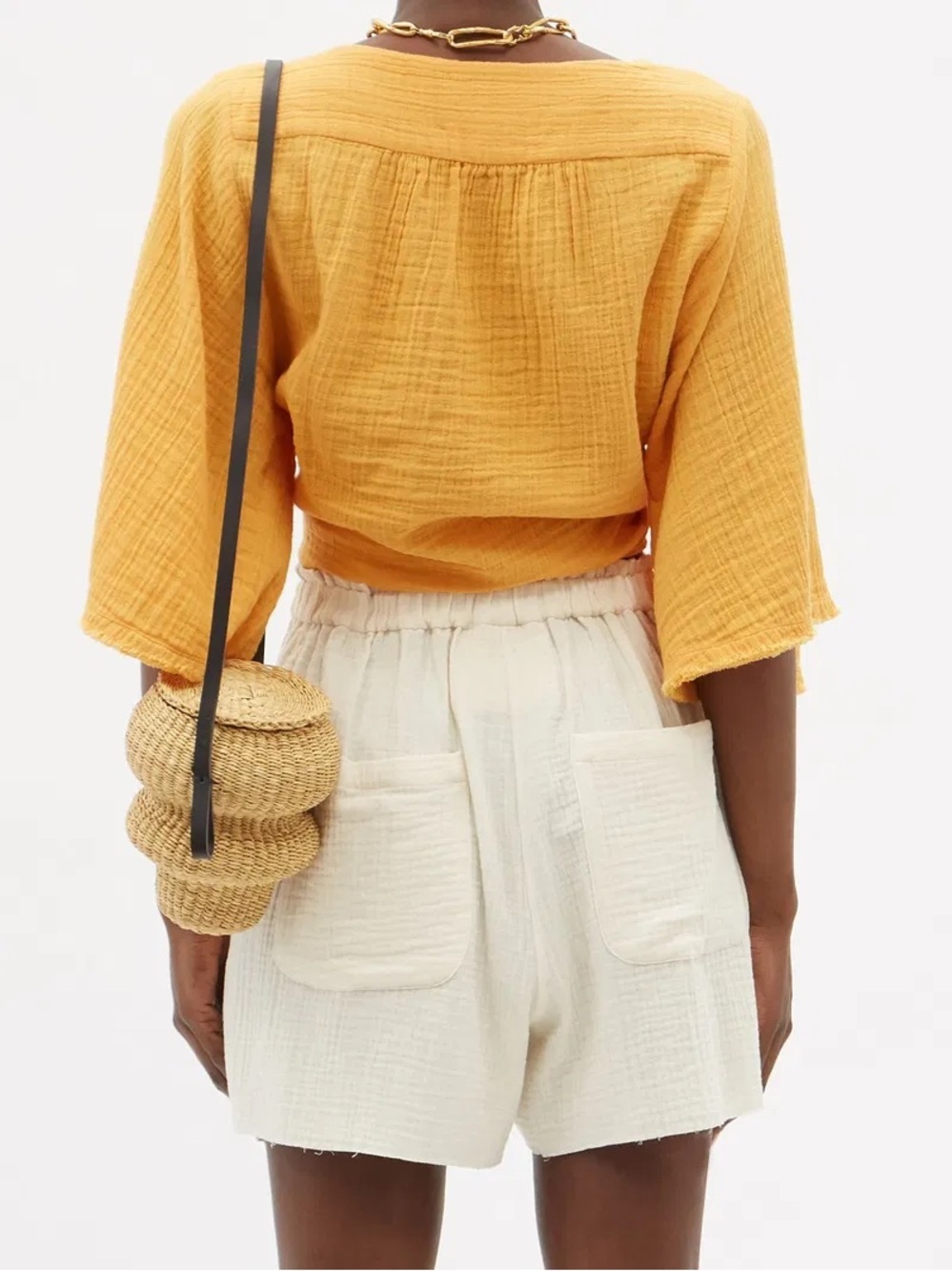 RODIER PARIS | cotton short sleeve blouse | size medium